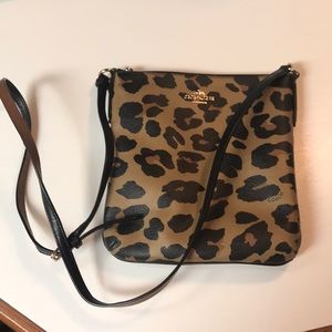 Leopard coach crossbody purse